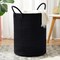 Black Woven Rope Laundry Basket Hamper for Clothes Tall Modern Blanket Storage Basket in Living Room Bedroom
